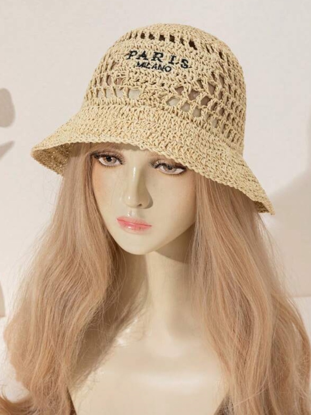 New Cream Crochet Bucket Hat - Women’s Summer Sun Hat